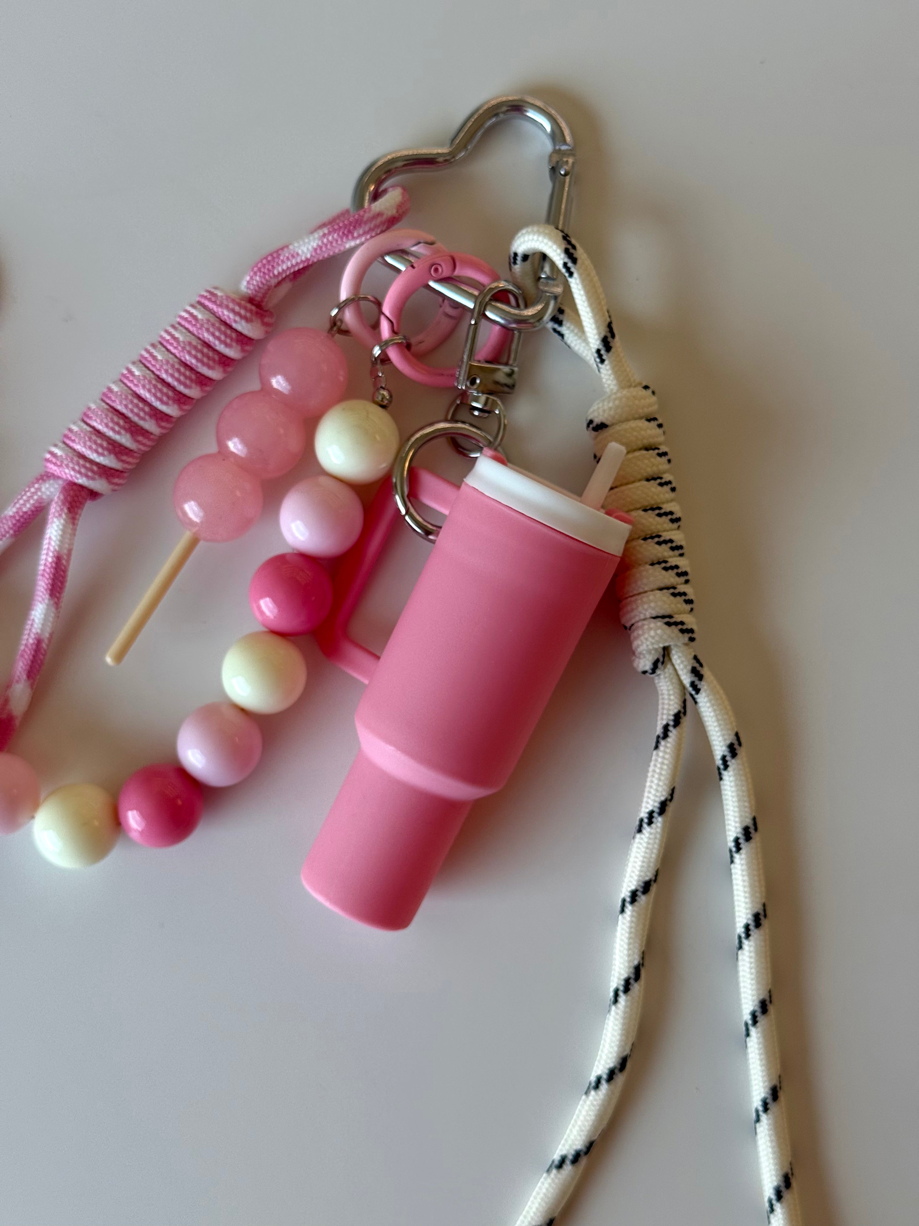 Pink Tumbler Keychain 🍭🧋