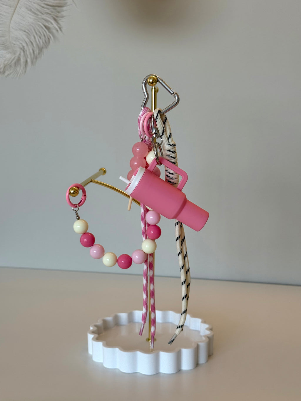 Pink Tumbler Keychain 🍭🧋