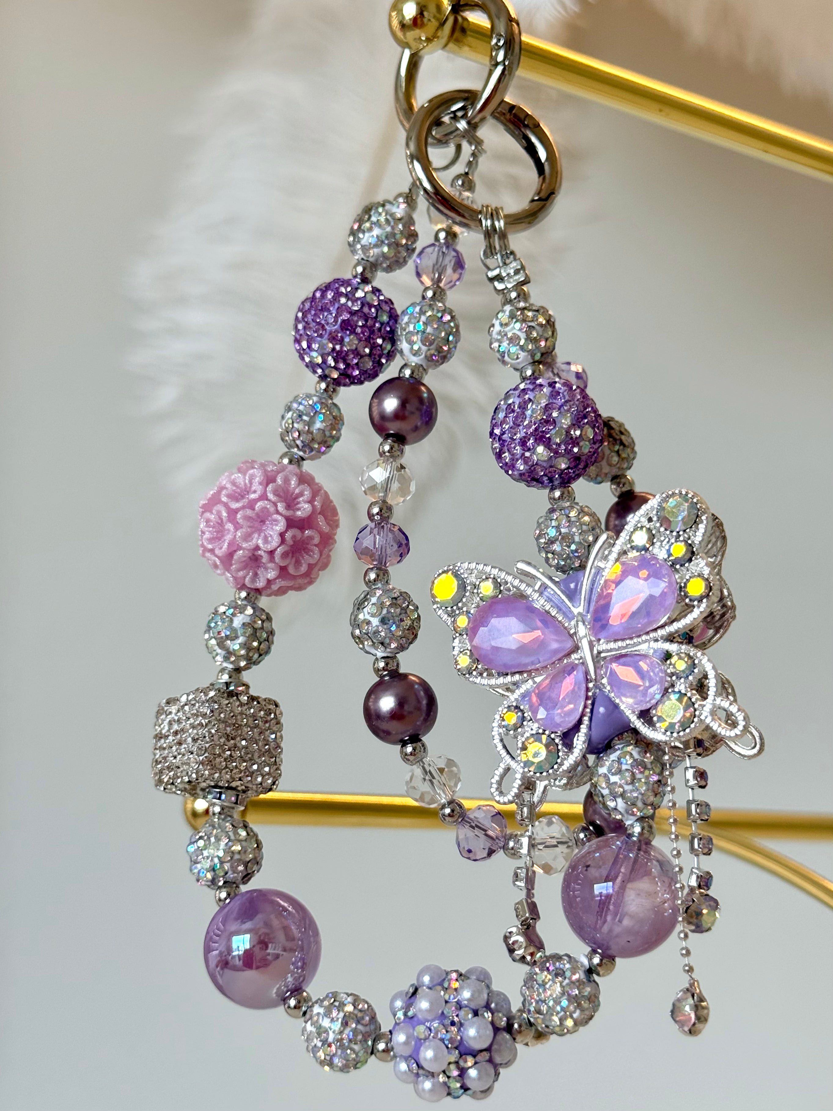 Crystal Butterfly Bag Charm 🦋