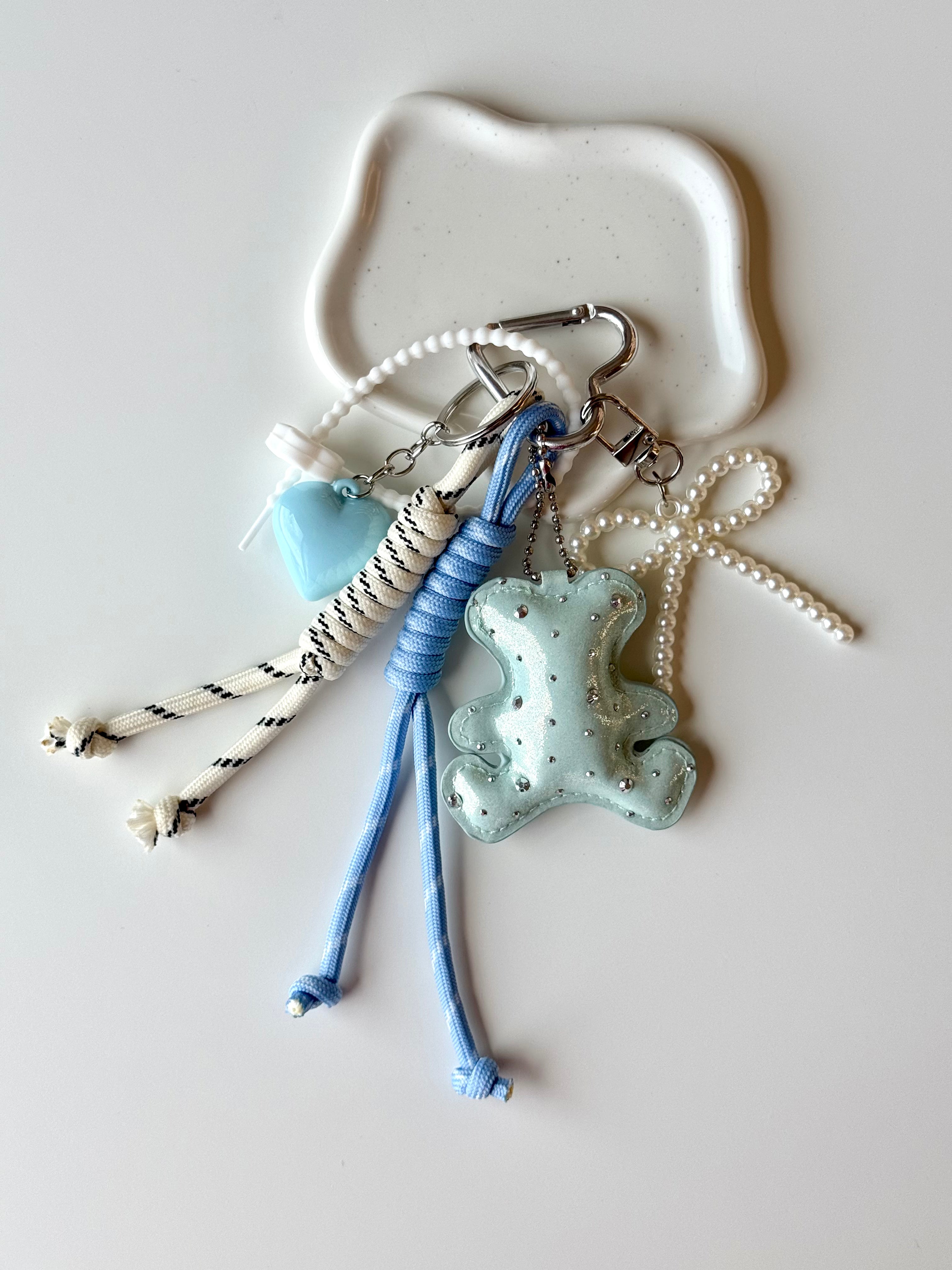 Sky Teddy Keychain 🩵