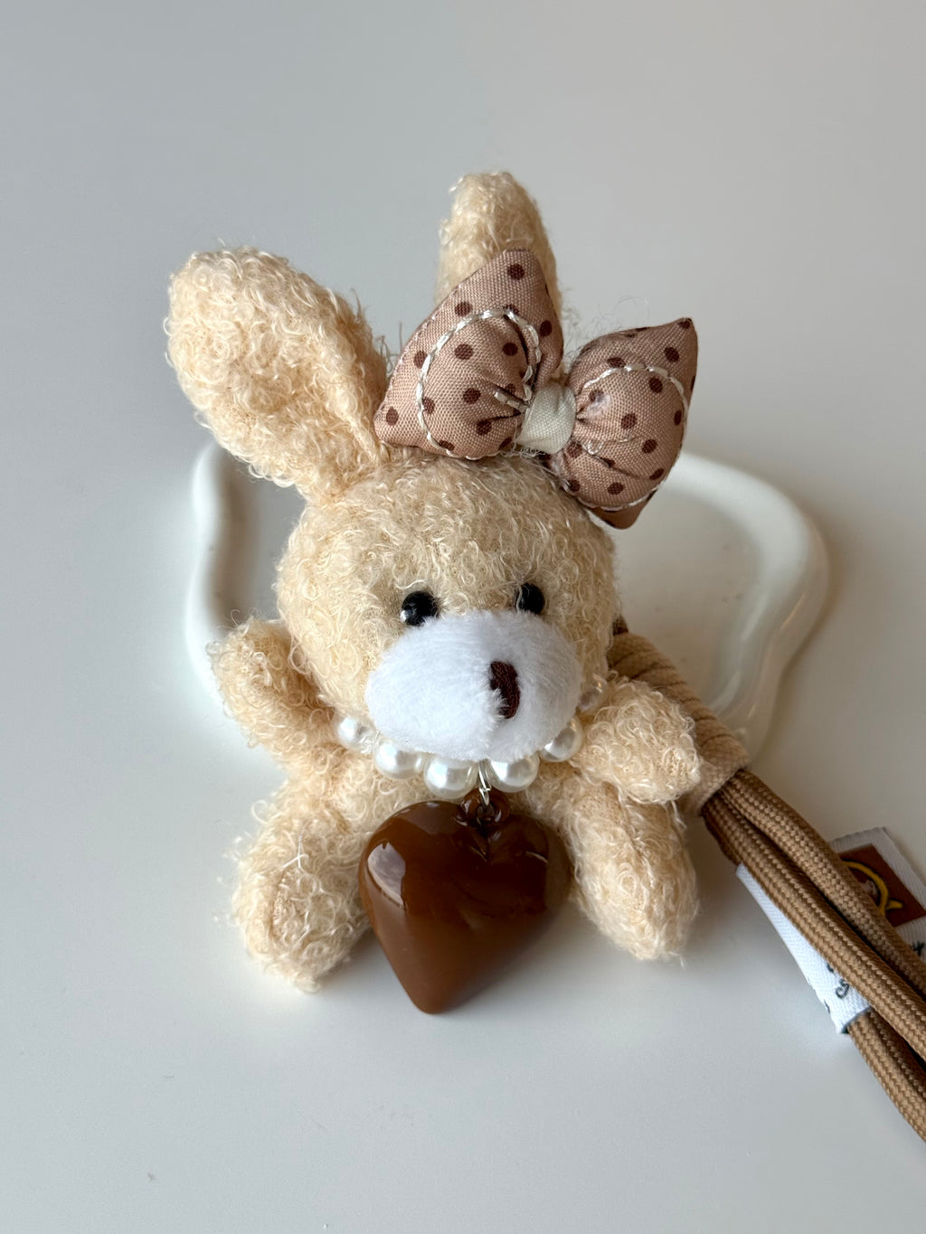 Pearl Heart Bunny Keychain 🐰
