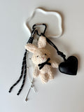 Soft Bunny Heart Charm Keychain 🐰🖤
